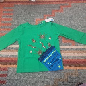 Mini Boden chocolate bugs LS shirt 3-4 y